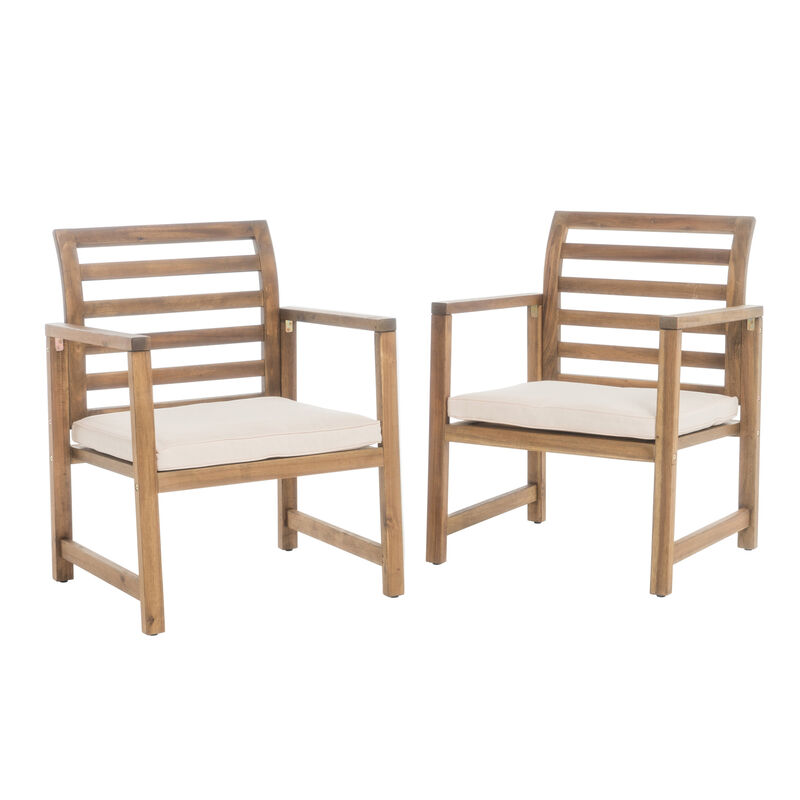 Merax Outdoor Acacia Wood Club Chairs