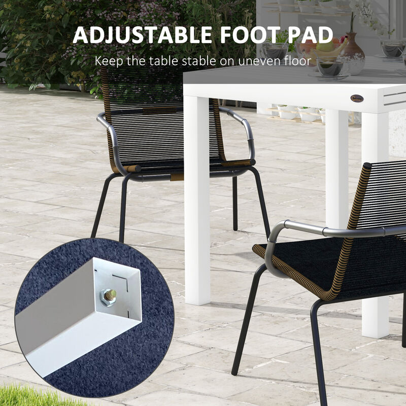 Extendable Patio Dining Table for 4-6 Outdoor Dining Table Gray