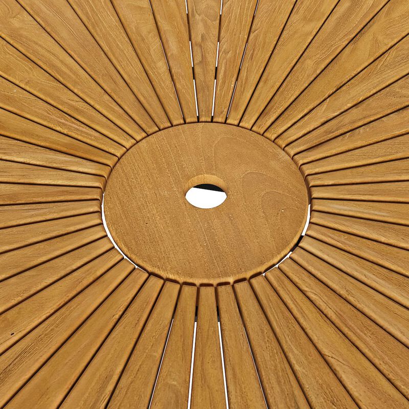 Cielo 59" Sunburst Outdoor Patio Teak Dining Table image number 5