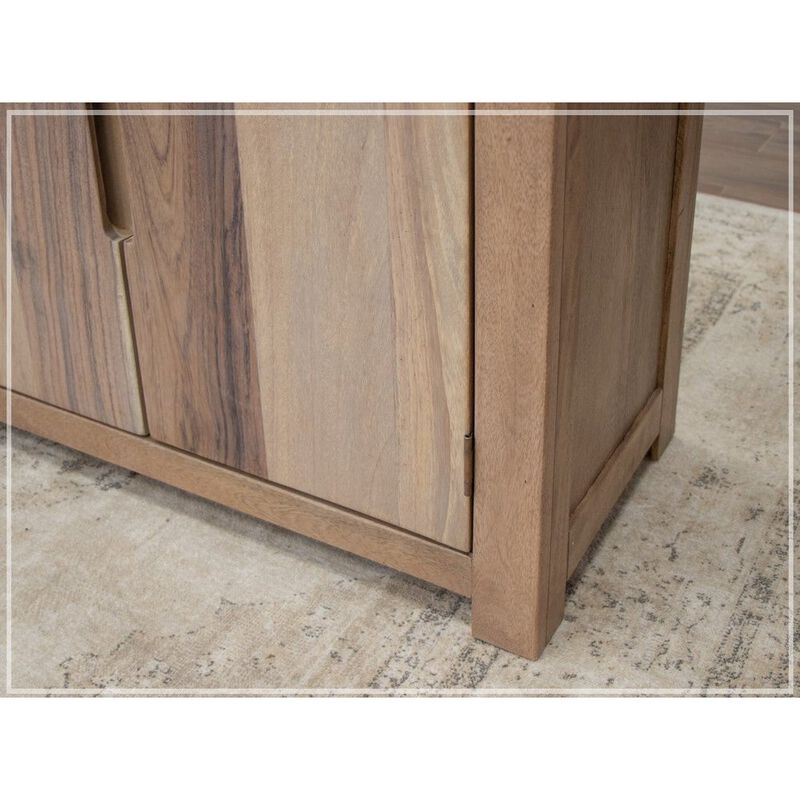 Crafters and Weavers Natural Parota Wood TV Stand- 93