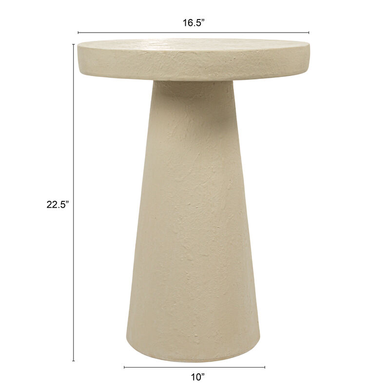 Rowena Interiors Magnesium Oxide Tapered Side Table, Cream image number 3