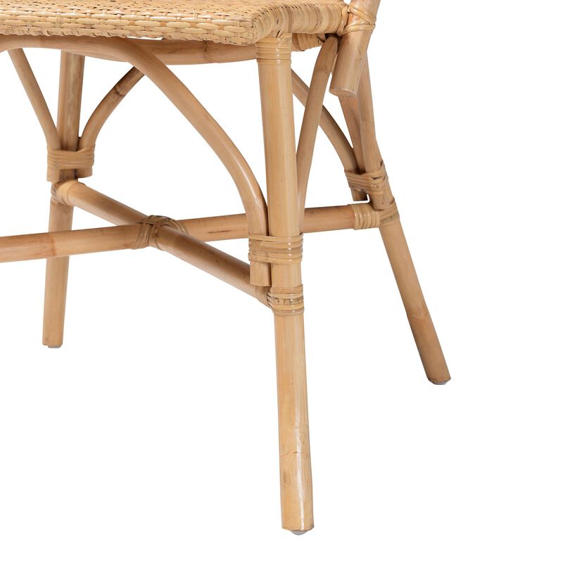 bali & pari Jaylyn Bohemian Natural Rattan Dining Chair
