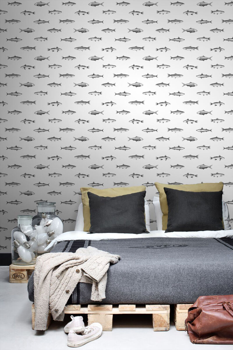 Fiyero Off White Fish Wallpaper (Set of 2) image number 4