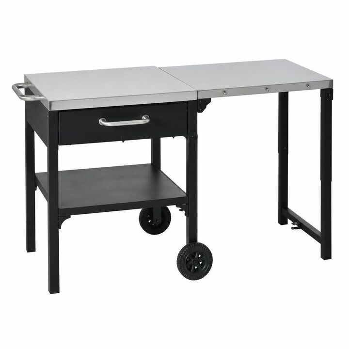 ELEMENT ACE Foldable Portable Outdoor Kitchen Prep Station BBQ Grill Cart with Foldable Top and Storage Space for Backyard Patio Outdoor Cooking