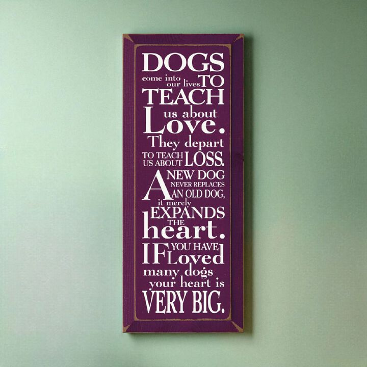 Pet Lover Wood Sign Dogs Teach Us About Love Inspirational Wall Hanging