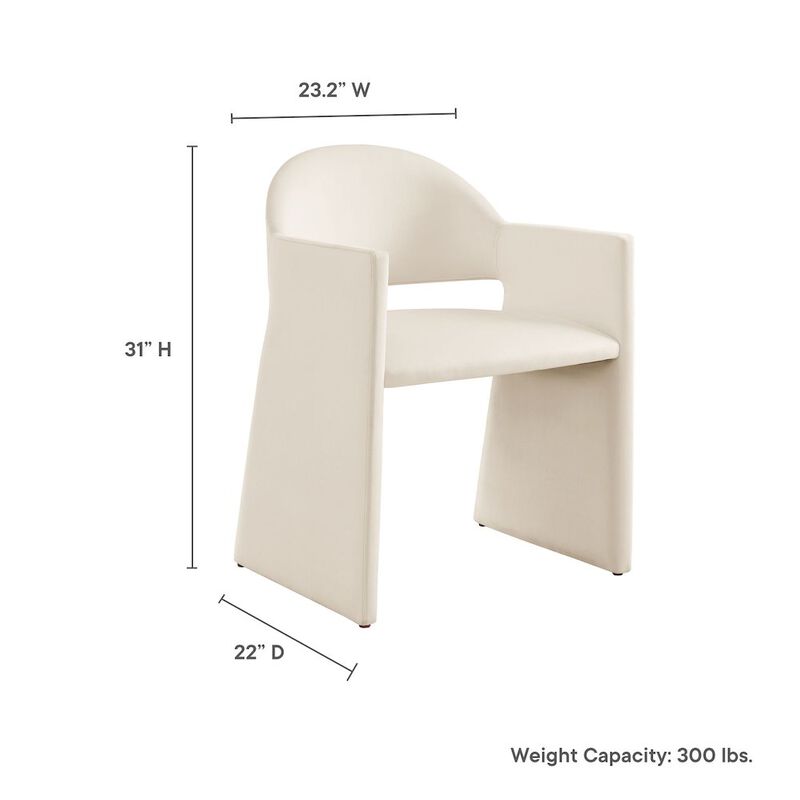 Talia Performance Velvet Dining Armchair image number 1