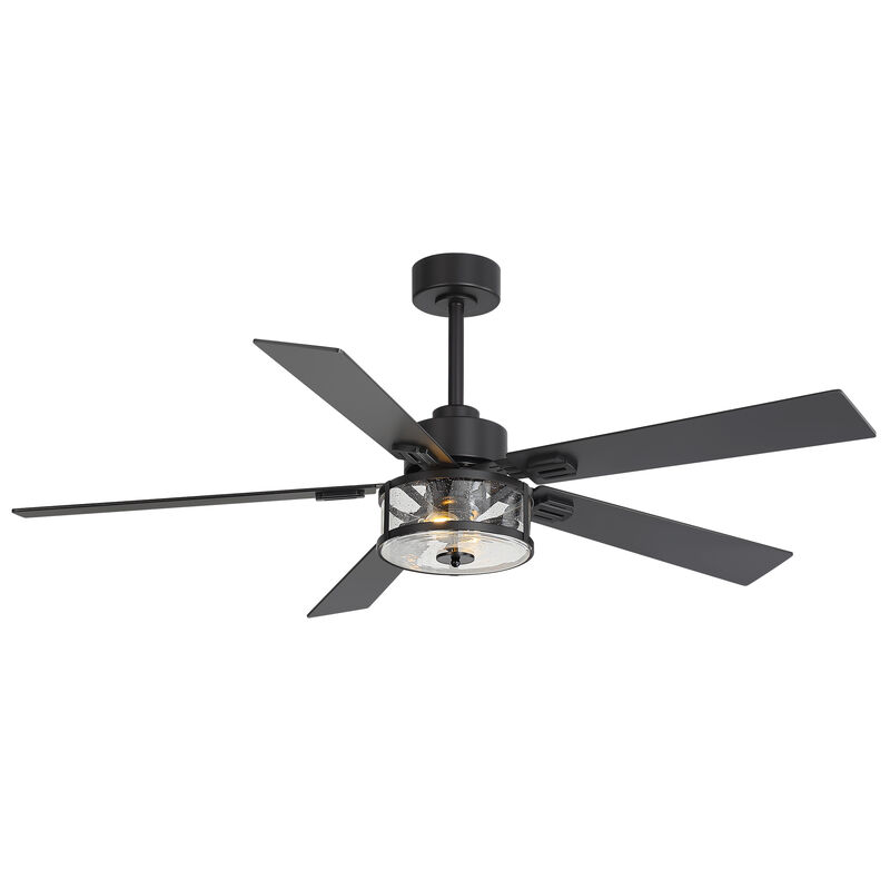 Breezary 56" Ceiling Fan with Lights, 5 Wood Blades, 6 Speed Remote Control, E12 Light Kit image number 0