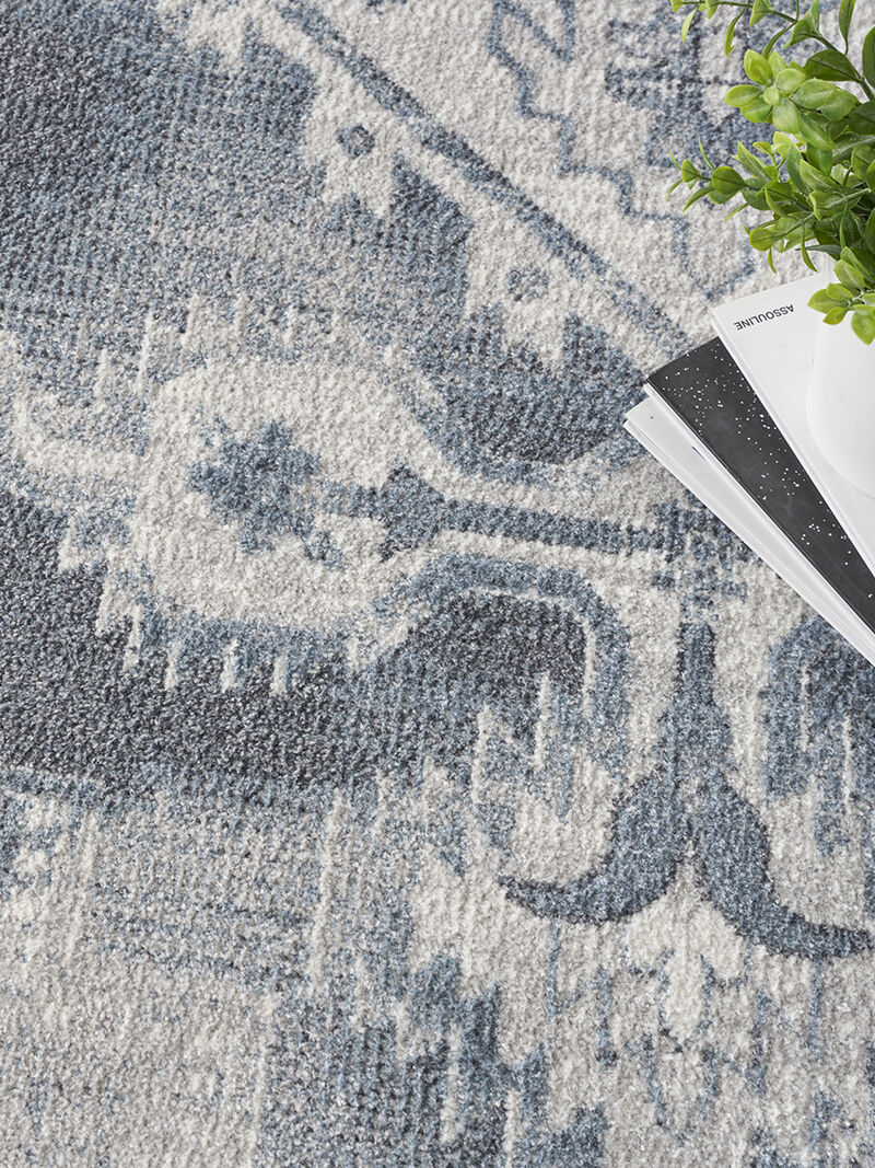 Astra Machine Washable ASW11 Blue/Ivory 6'7" x 9' Rug