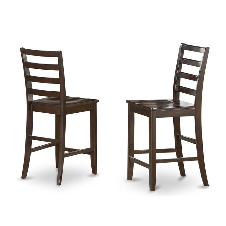 East West Furniture Fairwinds  Stool    Wood  Seat  with  lader  back,  Set  of  2