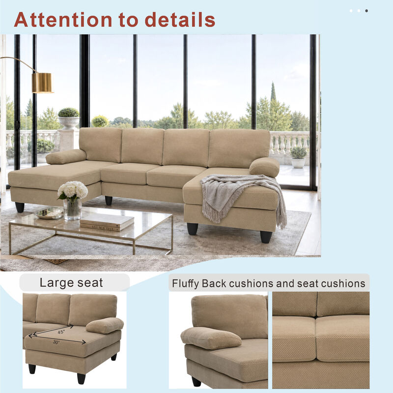 Kunfip upholstery U-Shaped Sofa image number 5