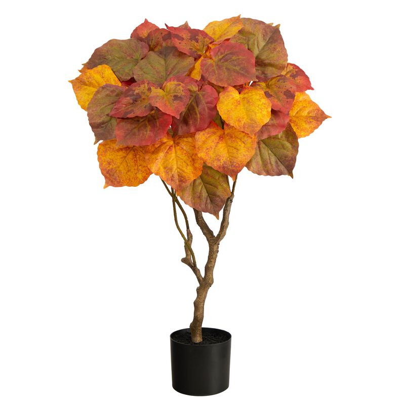 Hivvago 3 Feet Autumn Umbrella Ficus Tree