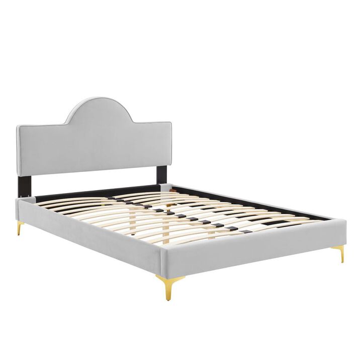 Sunny Performance Velvet Full Bed - Light Gray MOD-7028-LGR
