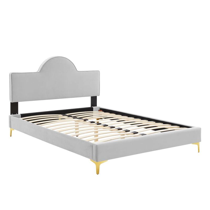Sunny Performance Velvet Full Bed - Light Gray MOD-7028-LGR image number 1