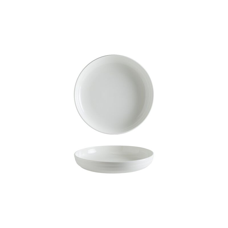 Pott dia.7.25" h:1.75" 22 oz. Round Warm White Porcelain Bowl (Set of 2)