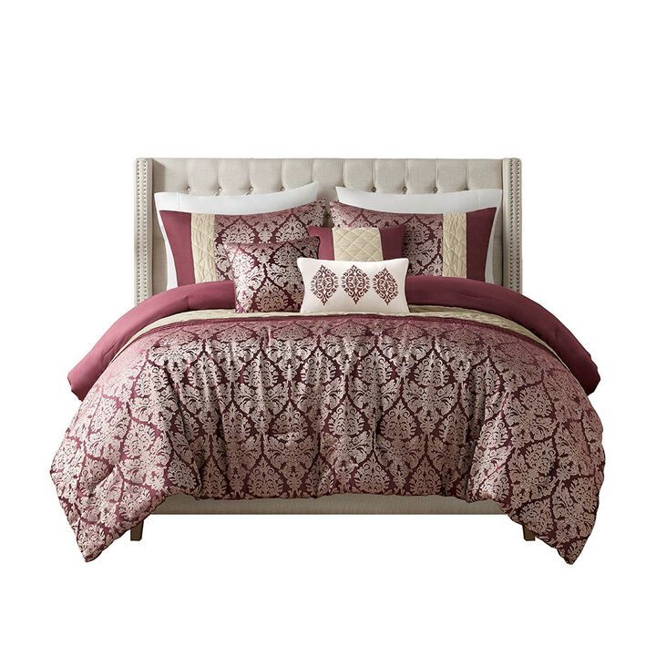 Gracie Mills Delilah 6 Piece Jacquard Comforter Set - Full/Queen