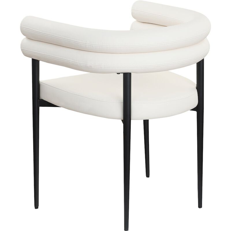 Meridian Furniture Lavina Cream Vegan Leather Dining Chair, Set of 2