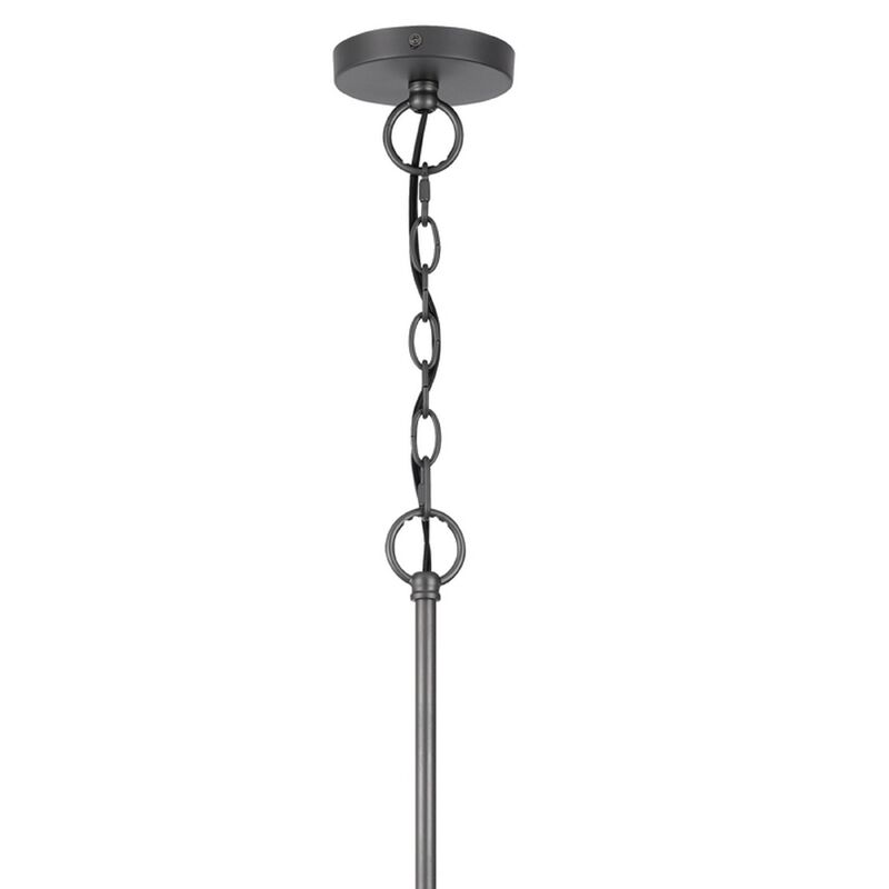 6-Light Candelabra Chandelier with Burlap Rope, Black Metal, 31 Inch image number 5