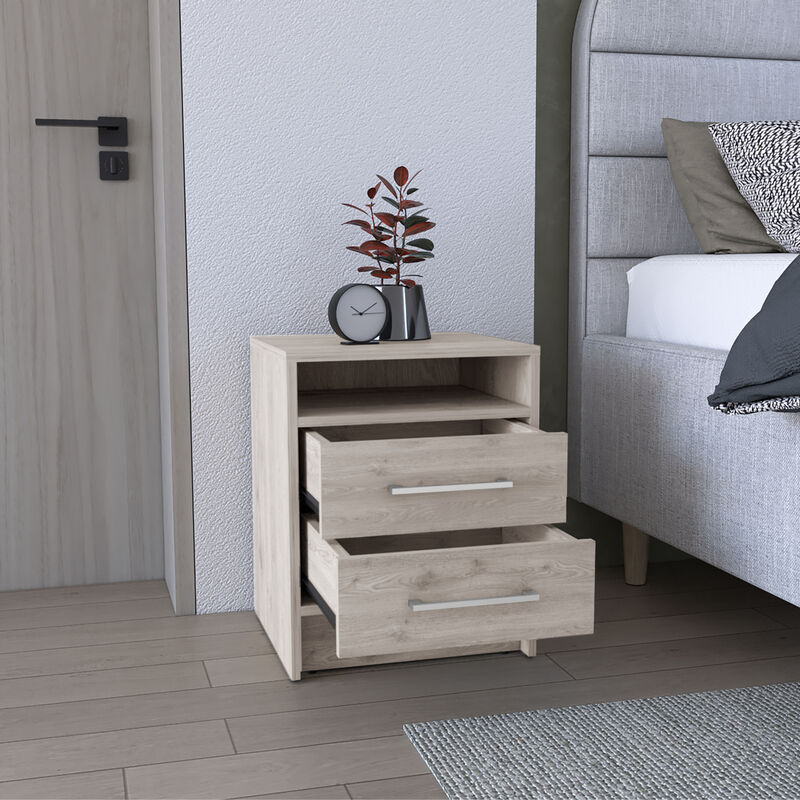 Streamdale Eter Nightstand, Superior Top, Two Drawers - Light Gray image number 6