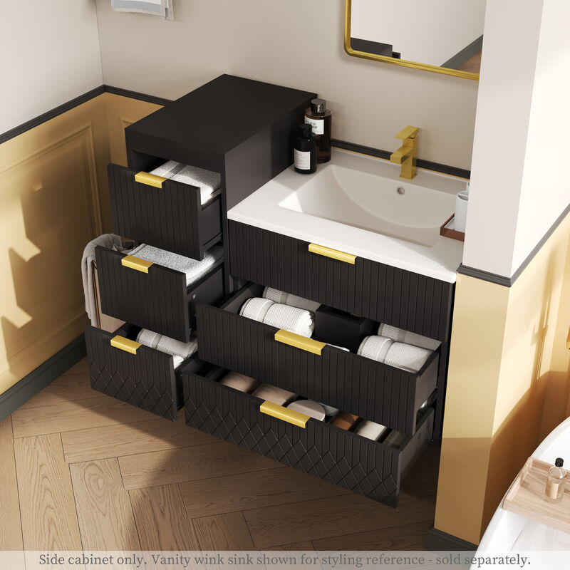 ELEMENT ACE Wall Mounted Floating Cabinet with Drawers for Modern Bathroom and Living Room Organization image number 4