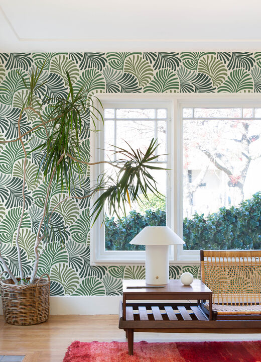 Trousdale Green Fanning Flora Wallpaper