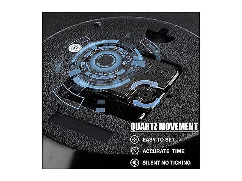 Modern Wall Clocks Battery Operated 10 Inch Black Gold Clock Silent Small Living image number 2