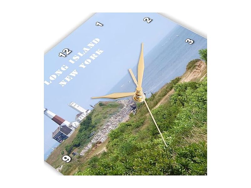 New York Montauk Point Lighthouse Long Wall Clock 10 Inch Home Decor image number 3