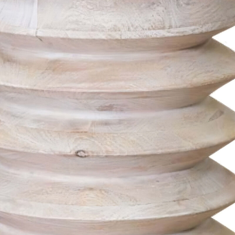 Rustic Round End Table with Solid Wood Construction for Home Interiors