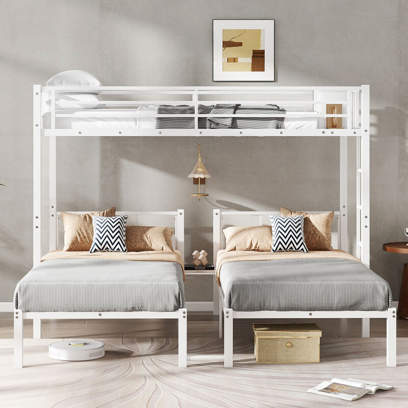 TATEUS Metal Triple Twin Bunk Beds for 3
