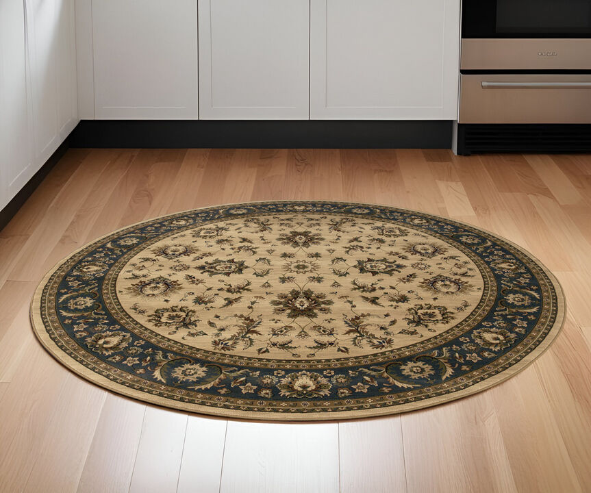 HomeRoots Oriental Round Rug