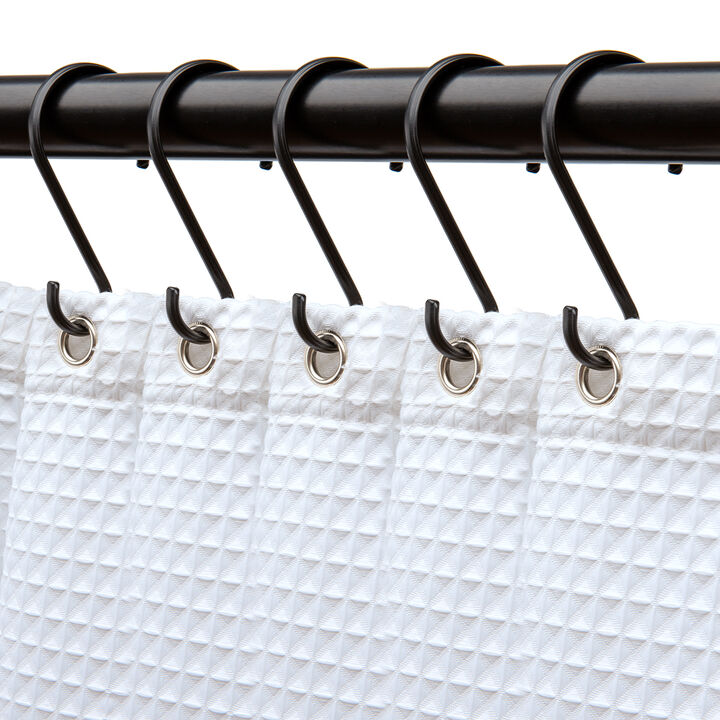 Utopia Alley Rust-Proof Zinc Shower Curtain Hooks with Clasp Closure, Shower Hooks Hangers for Bathroom, Kitchen Utensils, Curtains, Clothing, Towels etc - Set of 12