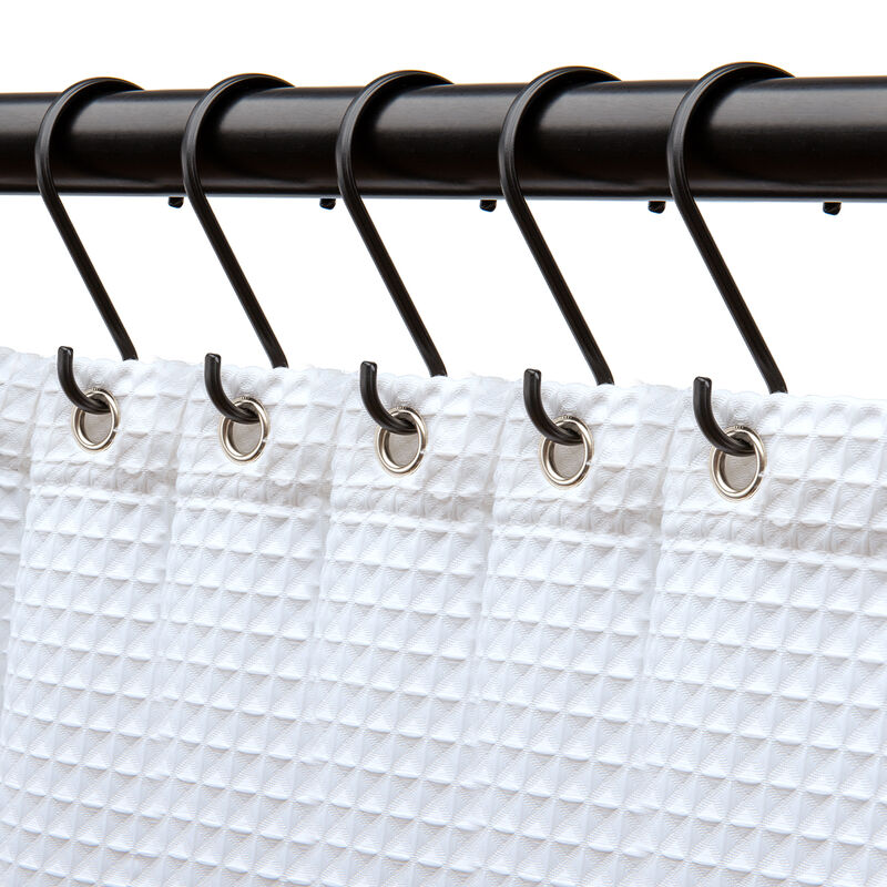 Zinc Shower Curtain Hooks, Set of 12 image number 1