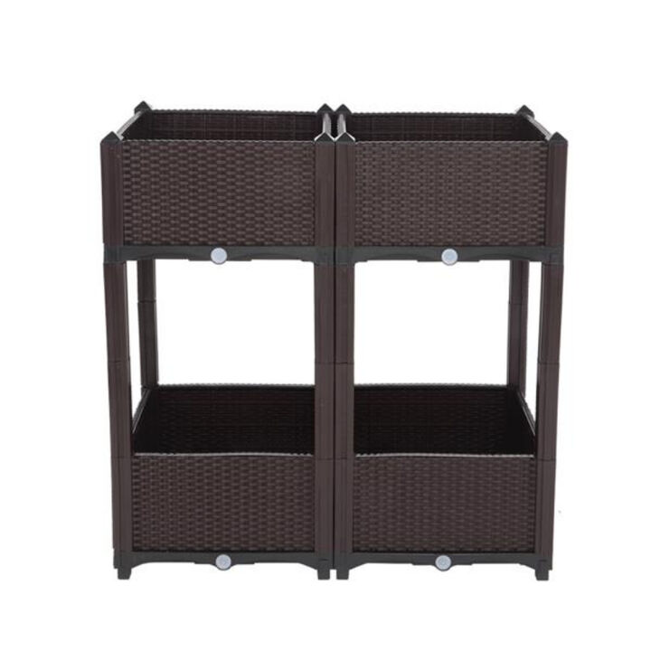 4PCS DIY Free Splicing Planting Box, Injection-Molded Raised Garden Planter