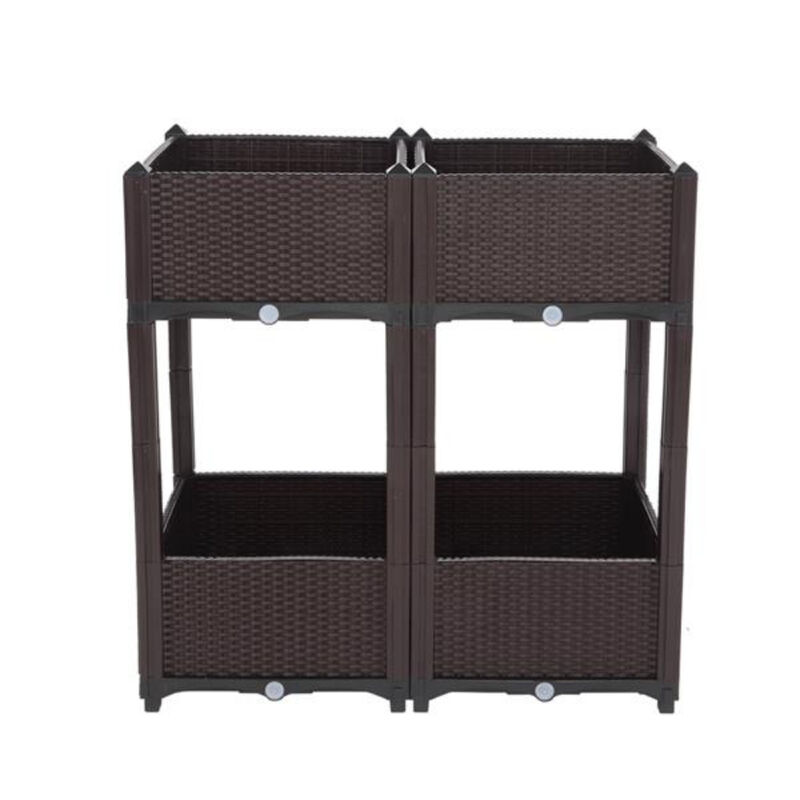 4PCS DIY Free Splicing Planting Box, Injection-Molded Raised Garden Planter