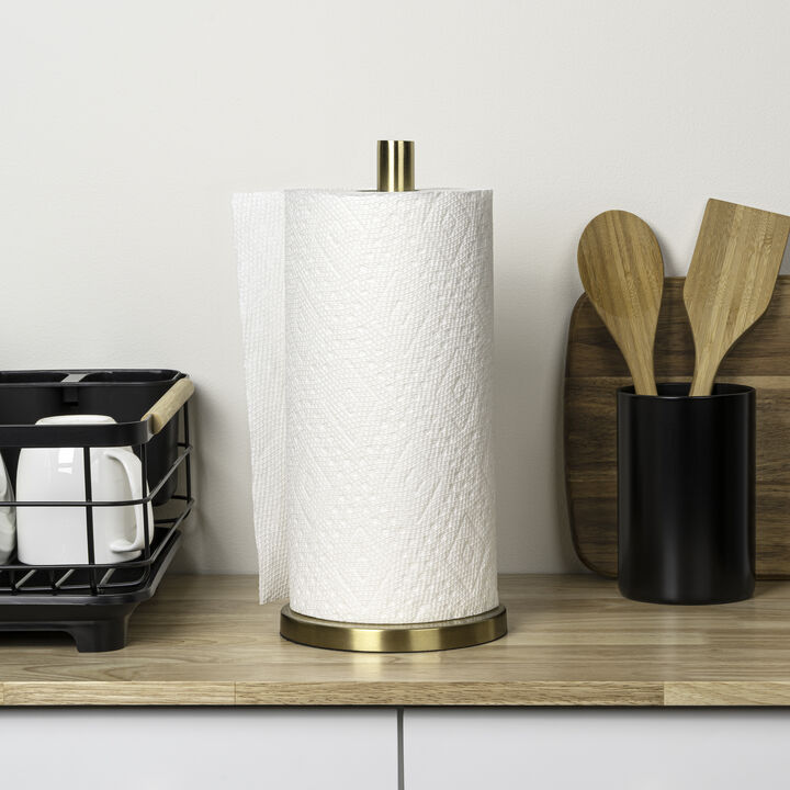 Avery Modern Classic Metal with Non Slip Weighted Marble Base Paper Towel Holder