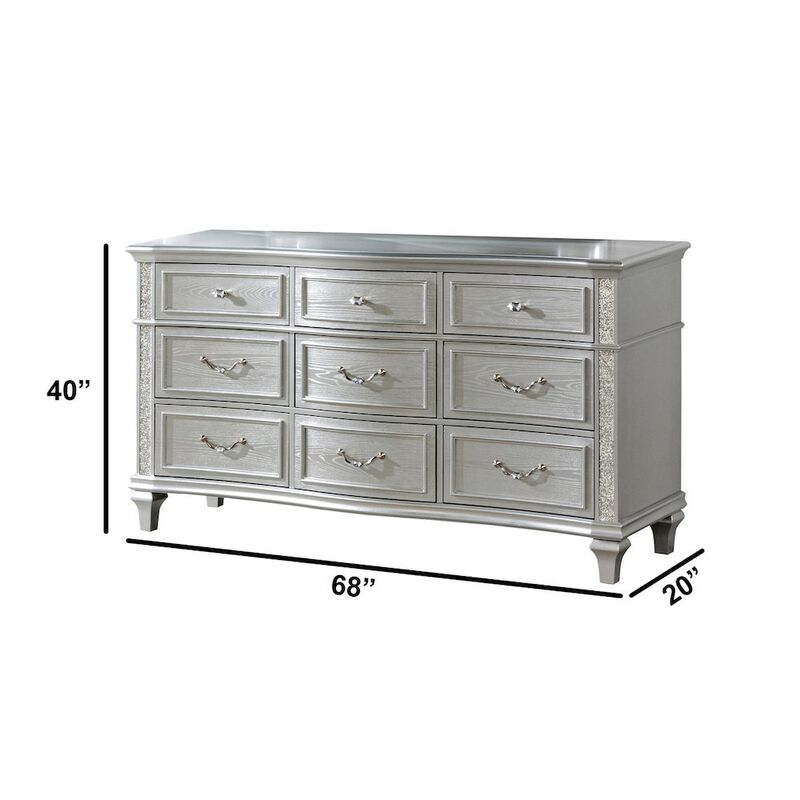 Best Quality Furniture Classic Silver Dresser In Silver Color