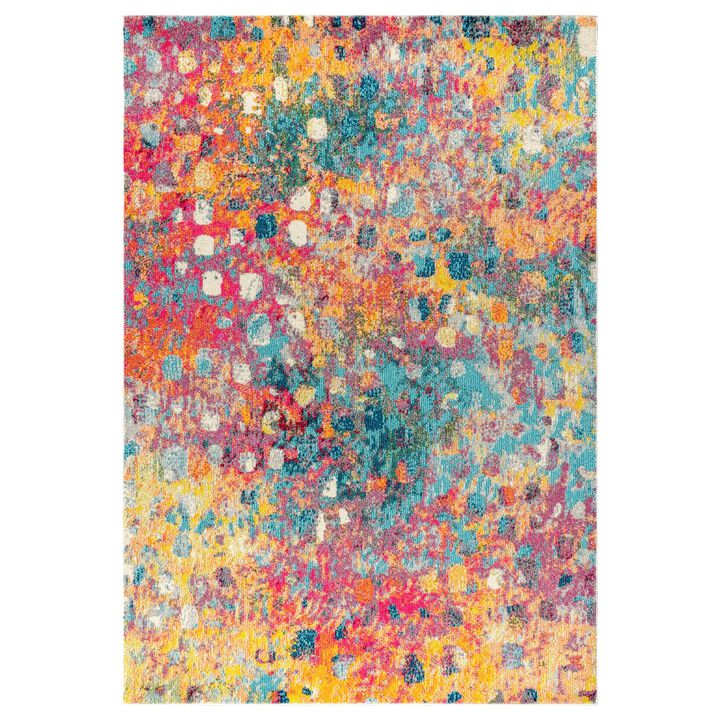 Contemporary POP Modern Abstract Multi/Yellow 5 ft. x 8 ft. Area Rug