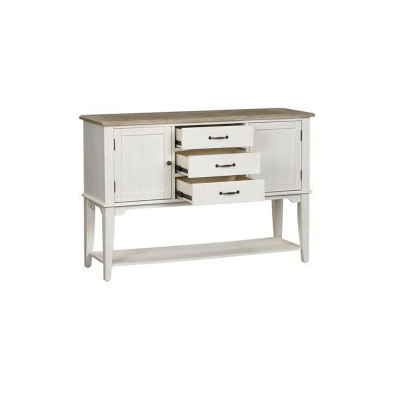 Liberty Furniture Summerville Server in Soft White Wash w/ Wirebrushed Gray Top image number 3