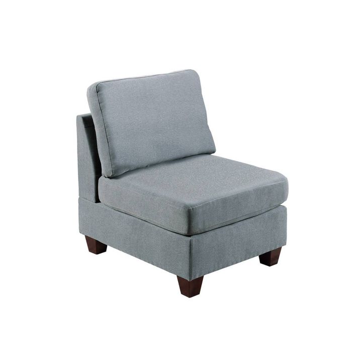 Streamdale Living Room Furniture Armless Chair Linen Like Fabric 1 Piece