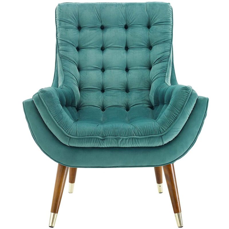 Suggest Button Tufted Performance Velvet Lounge Chair image number 3