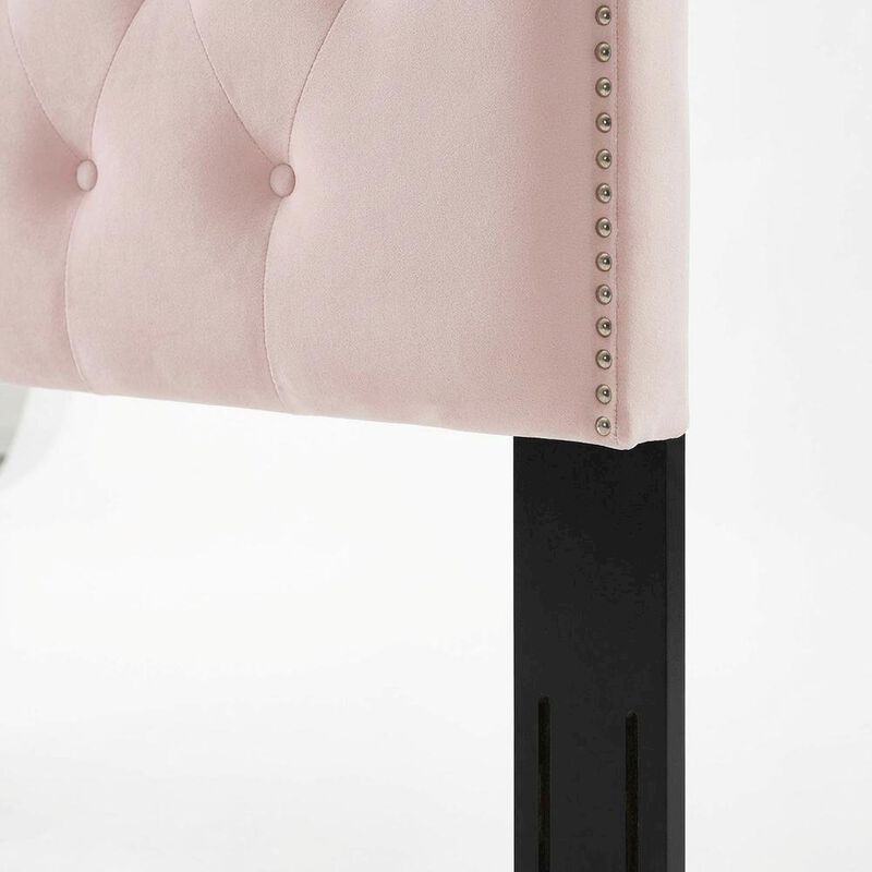 Tufted Velvet Full/Queen Headboard with Plush Upholstery and Sturdy Frame image number 5