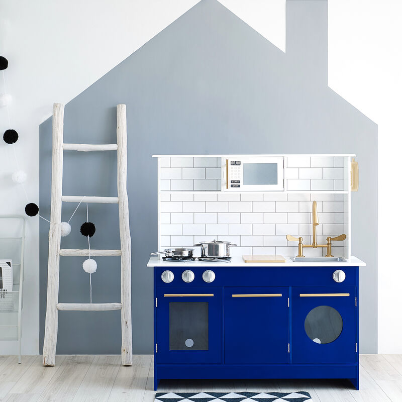 Teamson Kids - Little Chef Berlin Modern Play Kitchen - White / Blue