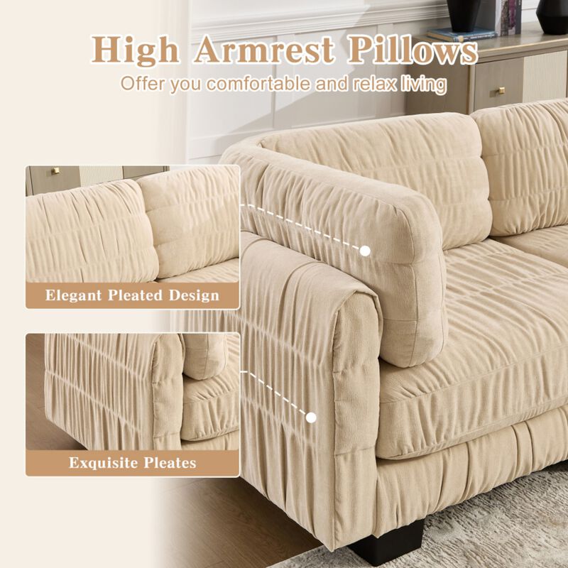 Fukwis Chenille Ruched Modular Sectional Sofa image number 7