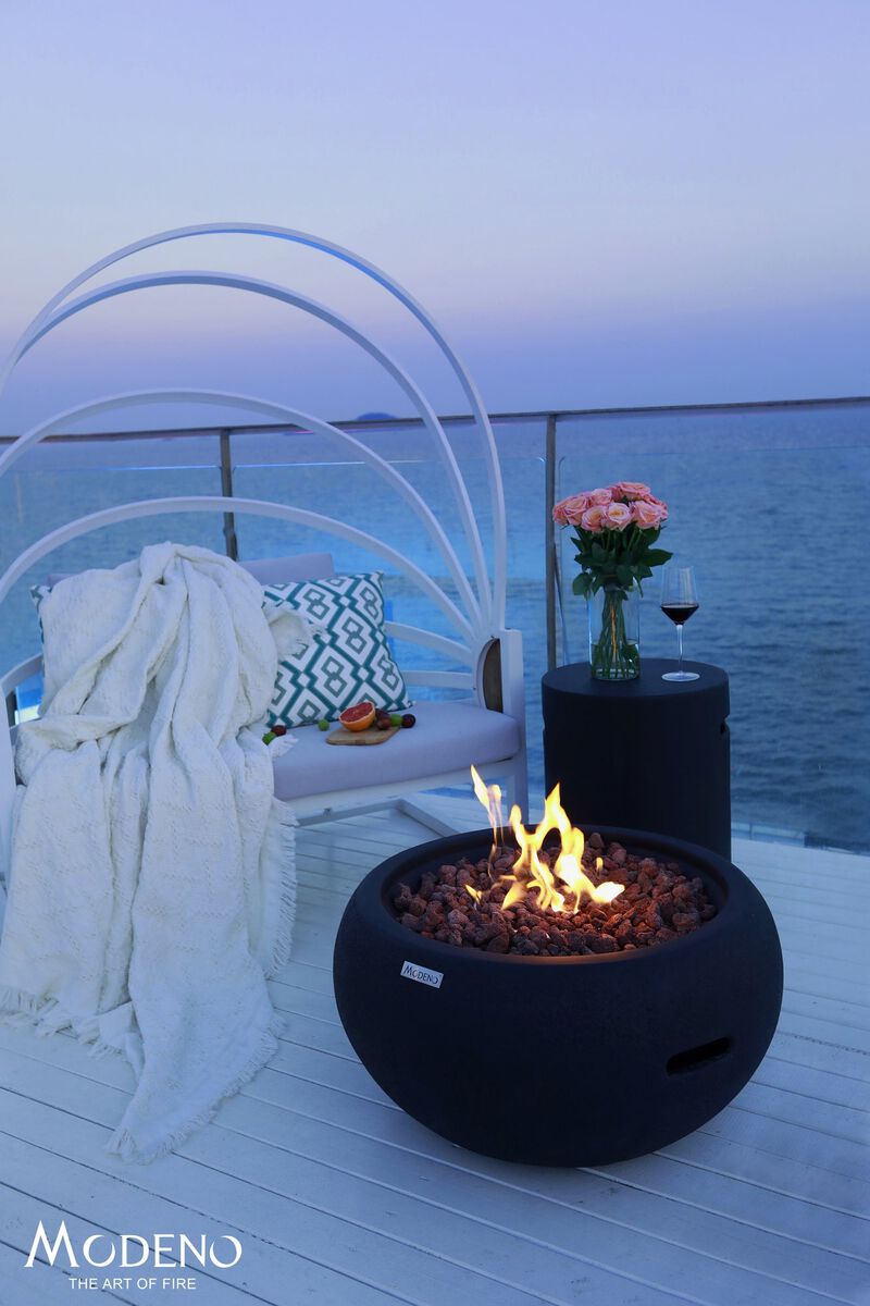 Modeno York Concrete Outdoor Patio Fire Pit Table image number 3