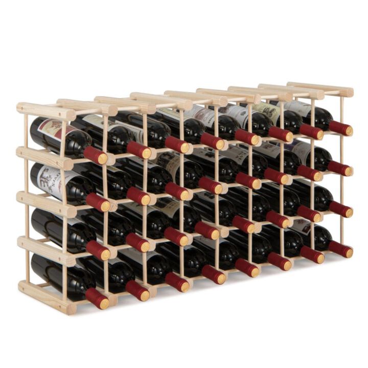 Hivvago 36-Bottle Wooden Wine Rack for Wine Cellar