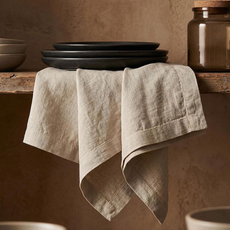 European Washed Linen  Dinner Napkins Set of 4, 20x20 Inches image number 2