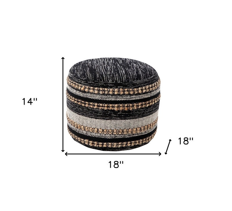 Hivvago 18 Inch x 18 Inch x 14 Inch  Inch Black Pouff