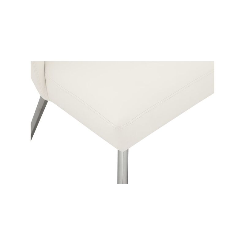 Meridian Furniture Logan Cream Vegan Leather Dining Chair, Set of 2