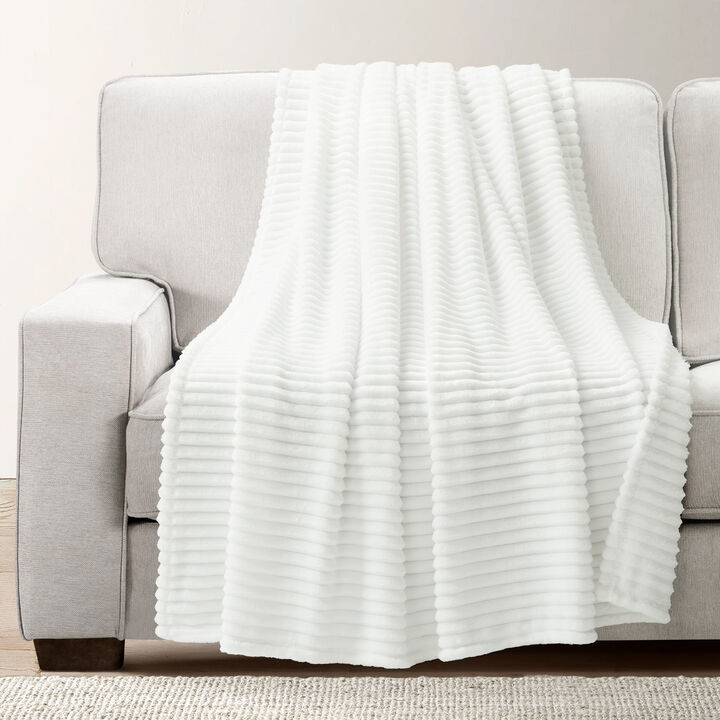 Super Cozy Ultra Soft Ribbed Faux Fur Throw