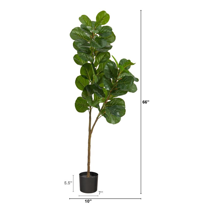 HomPlanti 5.5 Feet Fiddle Leaf Fig Artificial Tree