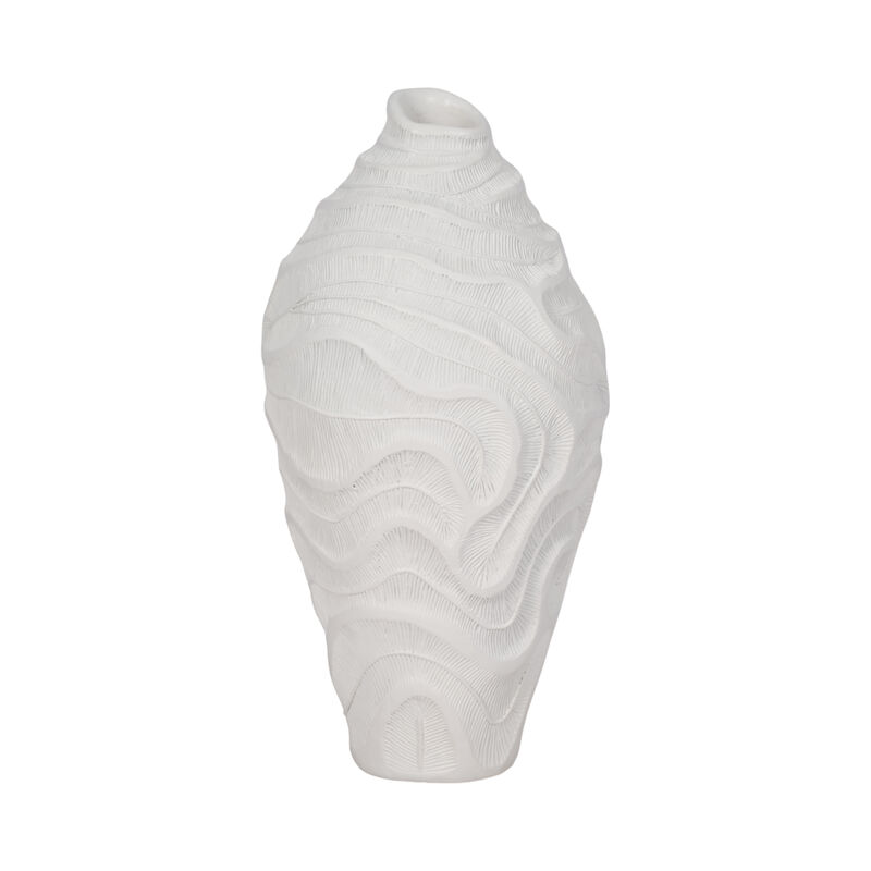 14" Coastal Coral Vase, White image number 2